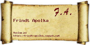 Frindt Apolka névjegykártya